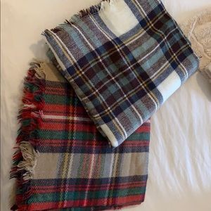 TWO blanket scarves